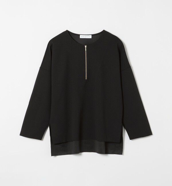 quaranciel「〈手洗い可能〉カットジョーゼット ハーフジップ クルーネック プルオーバー」|Tシャツ・カットソー|