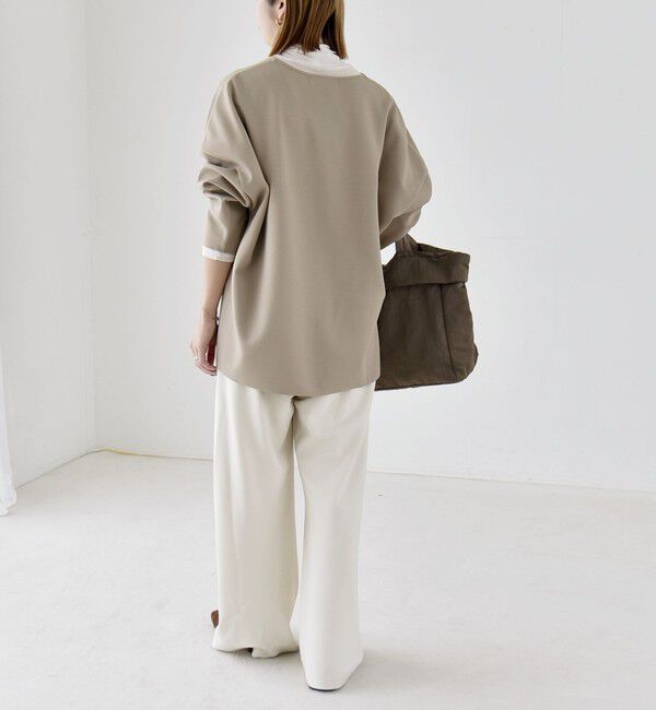 quaranciel「〈手洗い可能〉カットジョーゼット ハーフジップ クルーネック プルオーバー」|Tシャツ・カットソー|