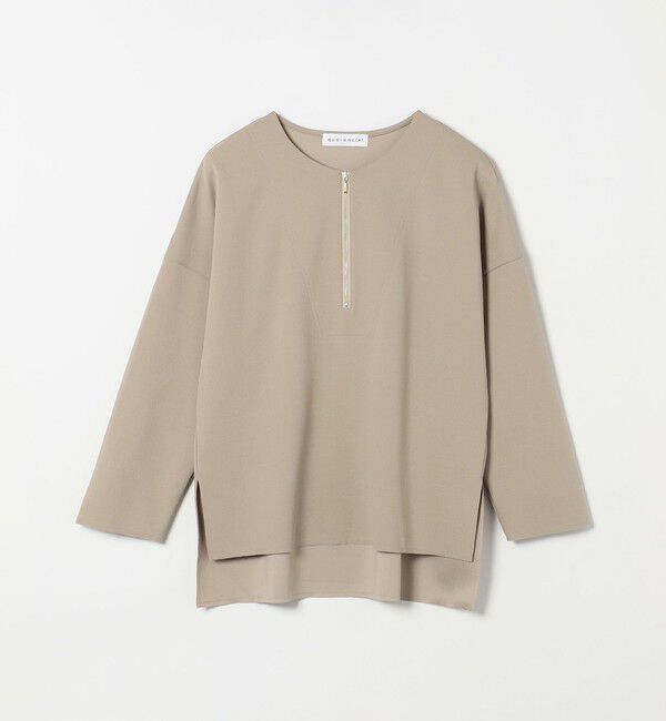 quaranciel「〈手洗い可能〉カットジョーゼット ハーフジップ クルーネック プルオーバー」|Tシャツ・カットソー|