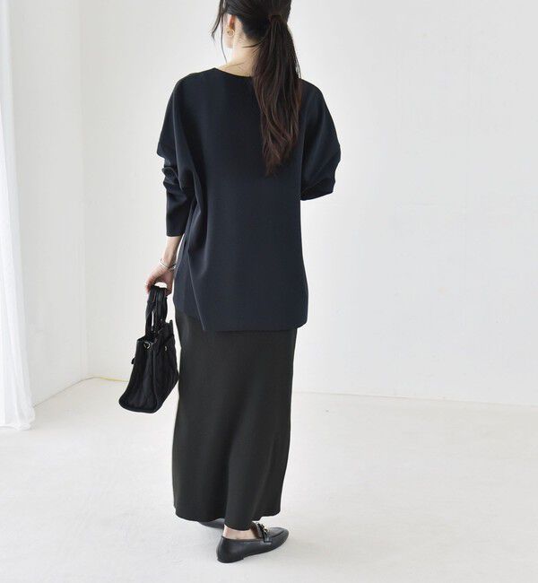 quaranciel「〈手洗い可能〉カットジョーゼット ハーフジップ クルーネック プルオーバー」|Tシャツ・カットソー|