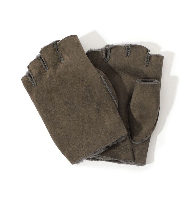 TOMORROWLAND GOODS「OWEN BARRY HANDSEWN FINGERLESS GLOVE シープスキン フィンガーレスグローブ」|手袋|17 グレージュ