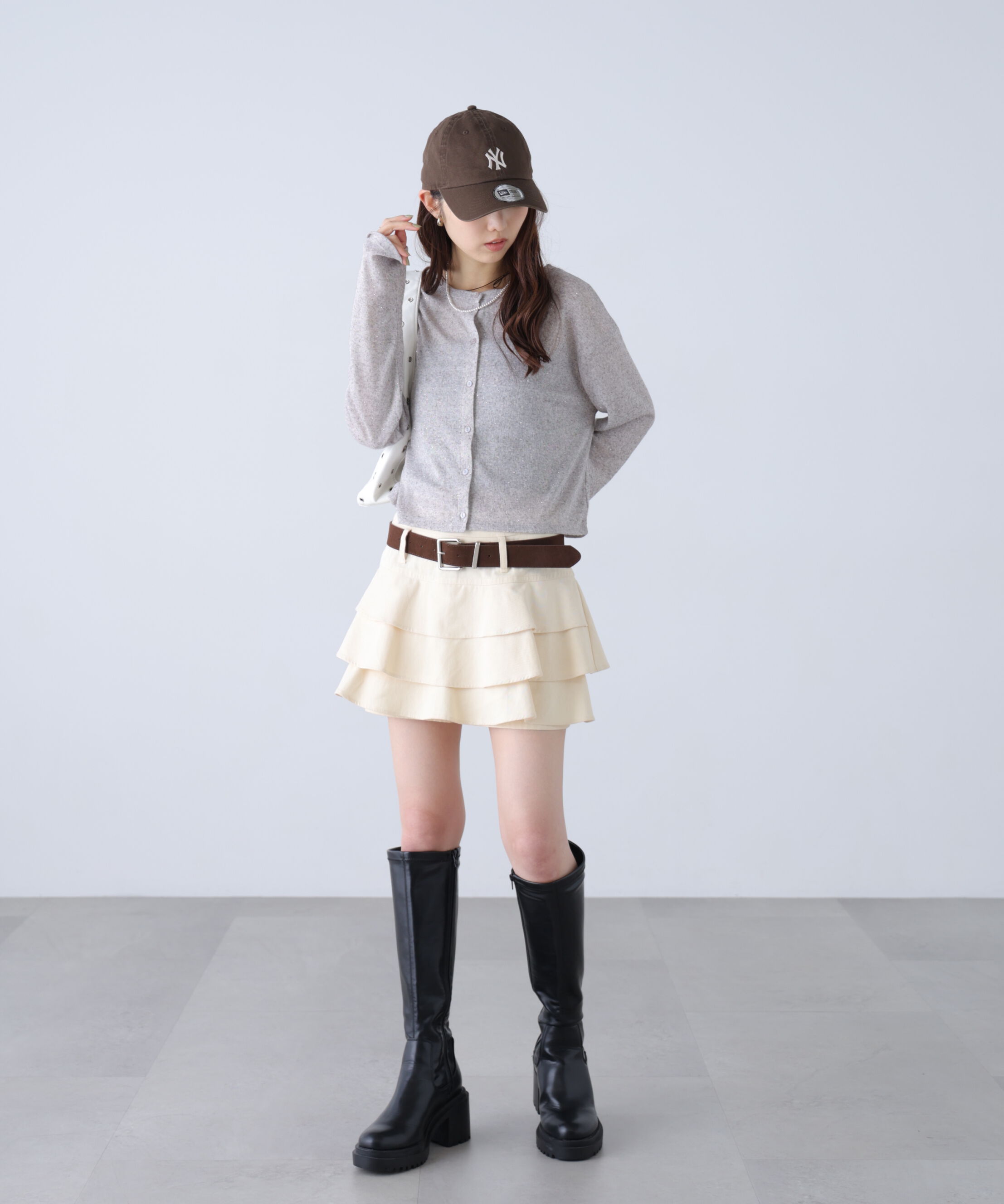  「ティアードフリルベルト付きミニスカート」|スカート|