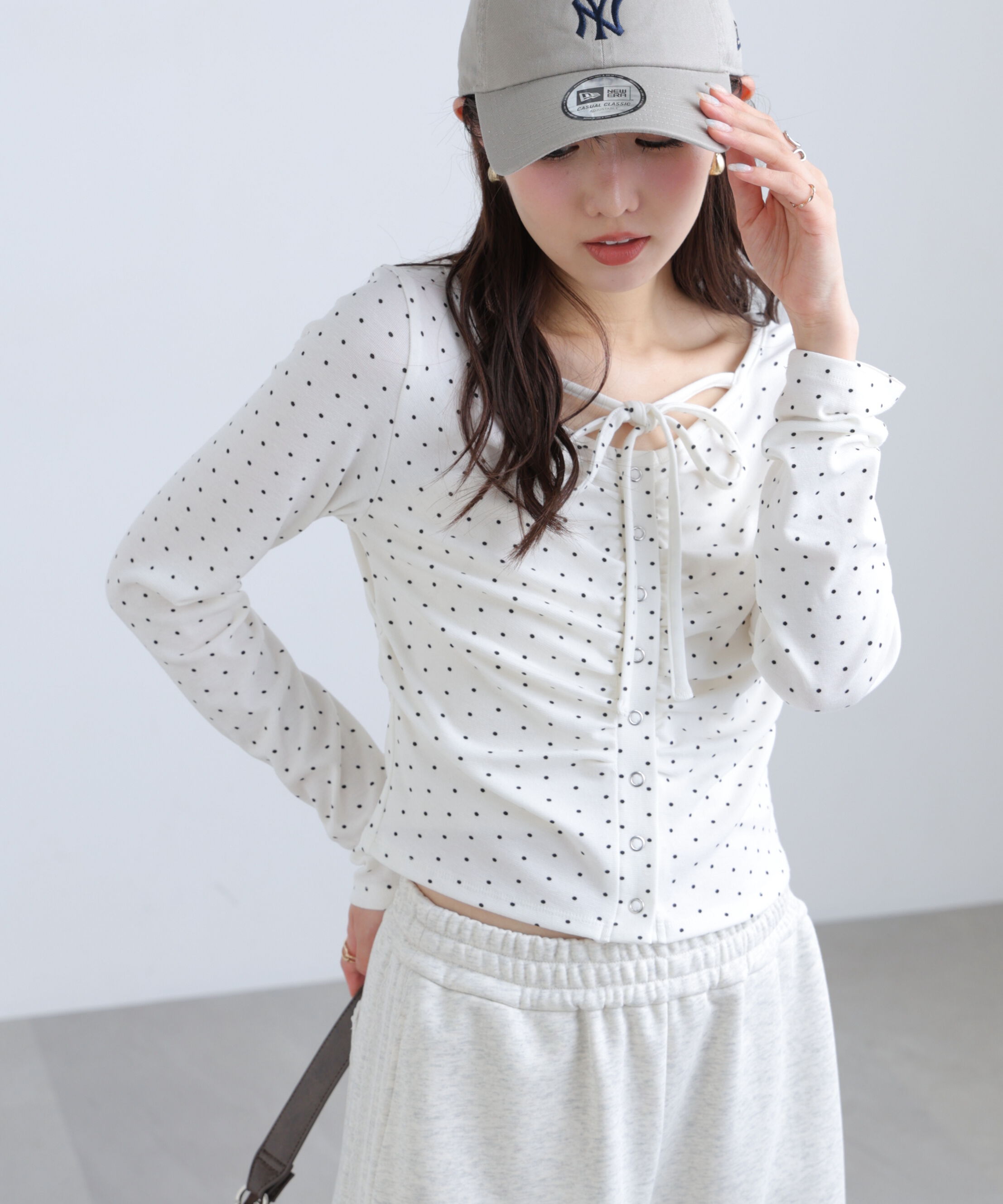  「フロントギャザーデコルテカットソー」|Tシャツ・カットソー|オフベースド 1