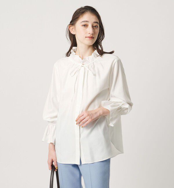 UNITED ARROWS「フリルカラー フレアスリーブ ブラウス」|シャツ・ブラウス|