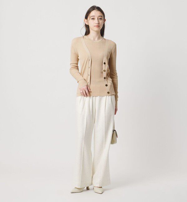 UNITED ARROWS「シルクリブ Vネック カーディガン」|カーディガン|