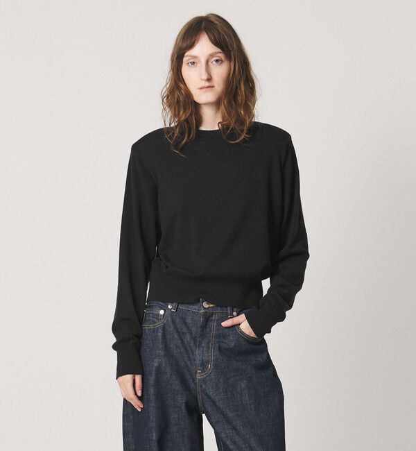 AEWEN MATOPH「＜AEWEN MATOPH＞ショルダーパット ニット」|ニット・セーター|BLACK