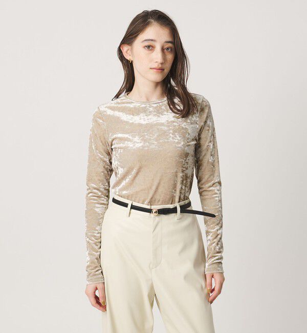 UNITED ARROWS「ベロア クルーネック ロングスリーブ Tシャツ」|Tシャツ・カットソー|
