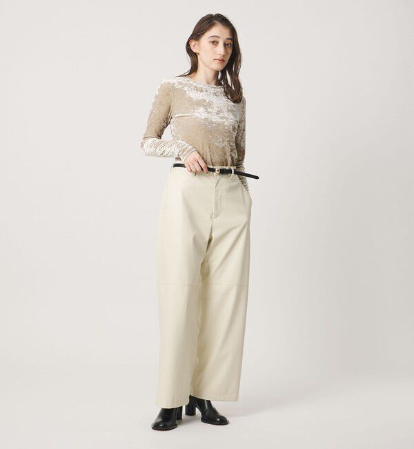 UNITED ARROWS「ベロア クルーネック ロングスリーブ Tシャツ」|Tシャツ・カットソー|