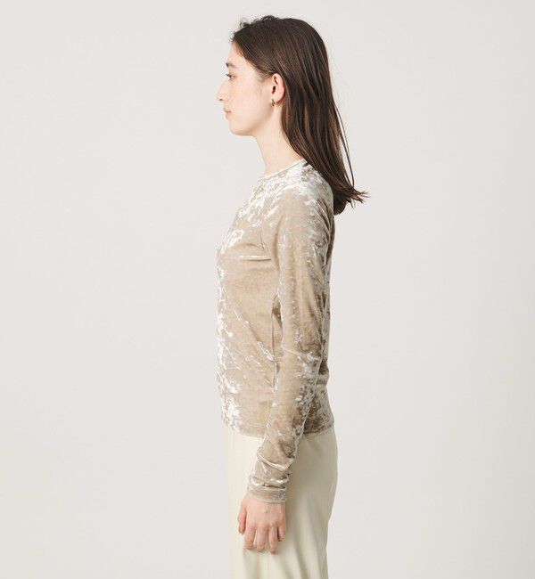 UNITED ARROWS「ベロア クルーネック ロングスリーブ Tシャツ」|Tシャツ・カットソー|
