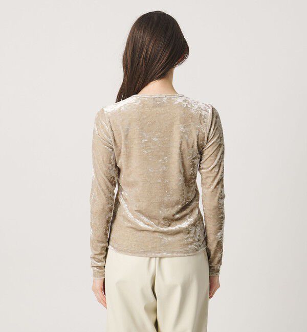 UNITED ARROWS「ベロア クルーネック ロングスリーブ Tシャツ」|Tシャツ・カットソー|