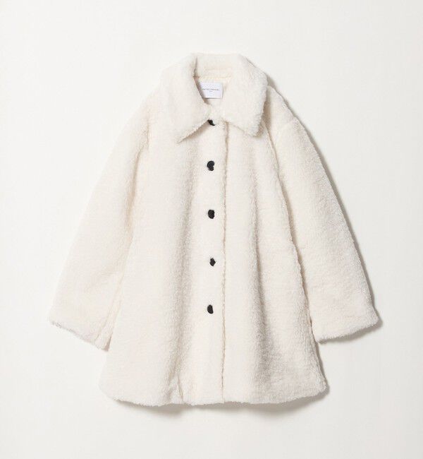 UNITED ARROWS「ボア ステンカラー ミドルコート」|ステンカラーコート|OFF WHITE