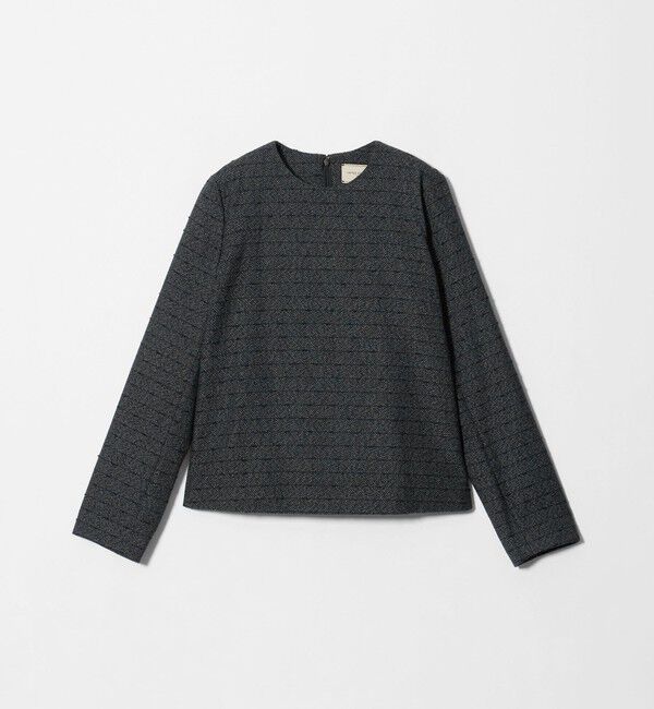 UNITED ARROWS「ツイードライク バック フレア ブラウス」|シャツ・ブラウス|BLACK