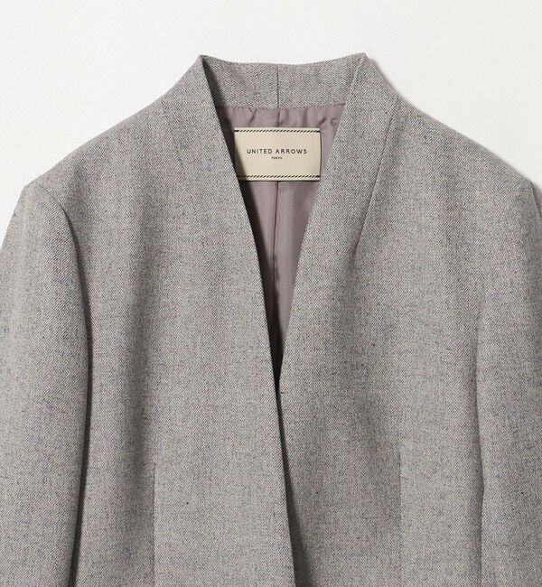 UNITED ARROWS「クラス ツイード ノーカラー ジャケット」|ノーカラージャケット|