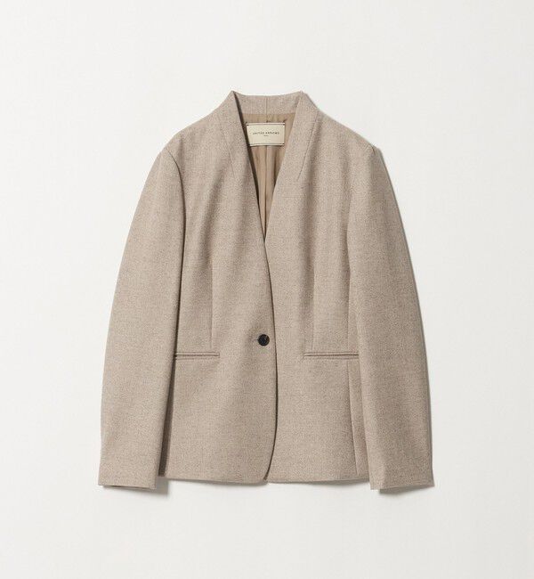 UNITED ARROWS「クラス ツイード ノーカラー ジャケット」|ノーカラージャケット|NATURAL