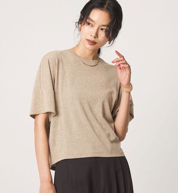 UNITED ARROWS green label relaxing「シャイニーラメ ショートスリーブ カットソー」|Tシャツ・カットソー|BEIGE