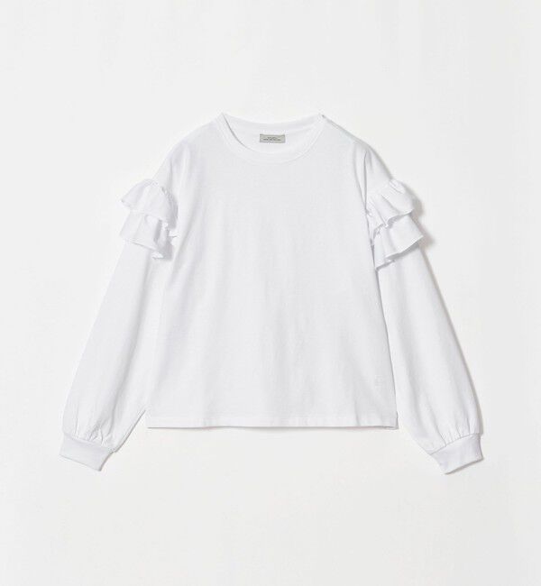 UNITED ARROWS green label relaxing「【WEB限定】＜at ease＞ソデ フリル ロングスリーブ プルオーバー カットソー」|Tシャツ・カットソー|