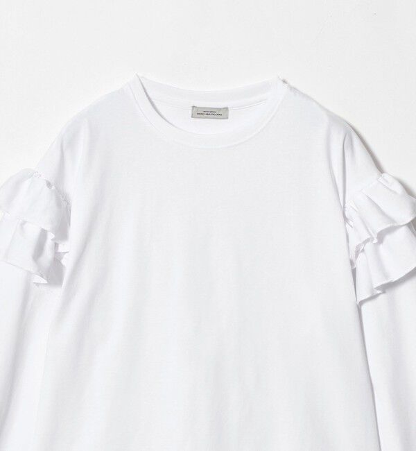 UNITED ARROWS green label relaxing「【WEB限定】＜at ease＞ソデ フリル ロングスリーブ プルオーバー カットソー」|Tシャツ・カットソー|