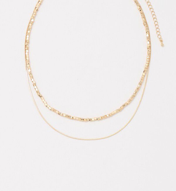 UNITED ARROWS green label relaxing「カットビーズ＆チェーン 2連 ネックレス」|ネックレス|GOLD