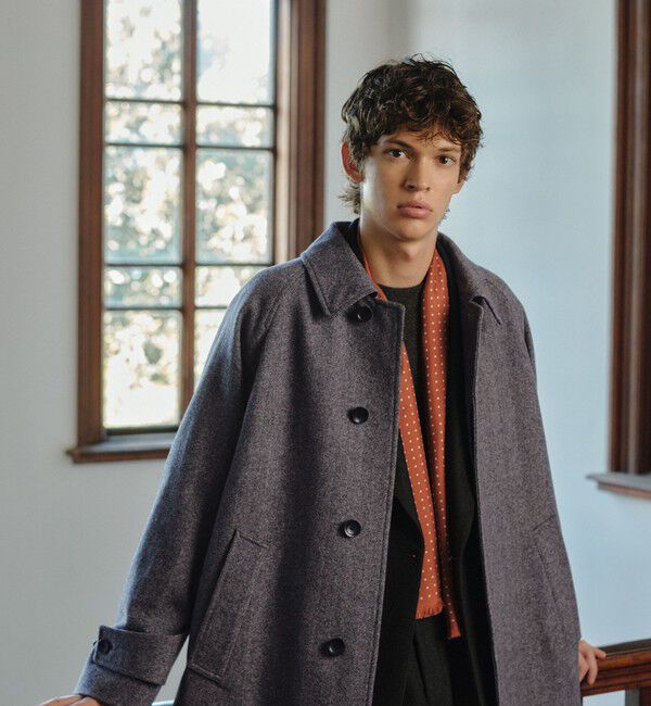 UNITED ARROWS green label relaxing「FINE BASIC ウール ツイード ステンカラー コート」|ステンカラーコート|