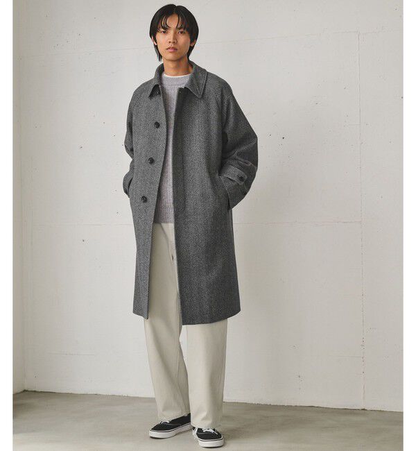 UNITED ARROWS green label relaxing「FINE BASIC ウール ツイード ステンカラー コート」|ステンカラーコート|