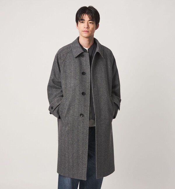 UNITED ARROWS green label relaxing「FINE BASIC ウール ツイード ステンカラー コート」|ステンカラーコート|