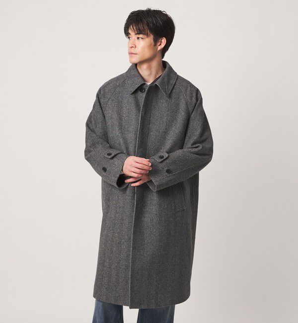UNITED ARROWS green label relaxing「FINE BASIC ウール ツイード ステンカラー コート」|ステンカラーコート|