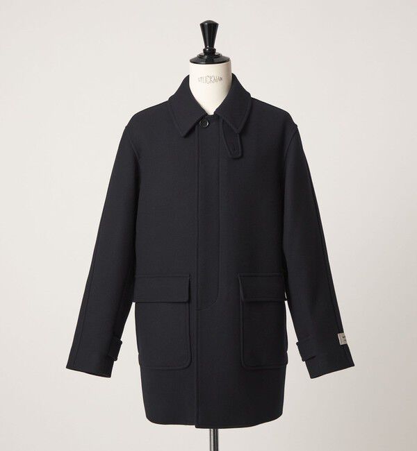 UNITED ARROWS green label relaxing「ウール ナイロン ショート バルカラーコート ステンカラーコート」|ステンカラーコート|NAVY