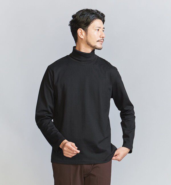 BEAUTY&YOUTH UNITED ARROWS「【WEB限定 WARDROBE SMART】 クリア ガスコットン タートルネック カットソー【抗菌・防臭】」|Tシャツ・カットソー|BLACK