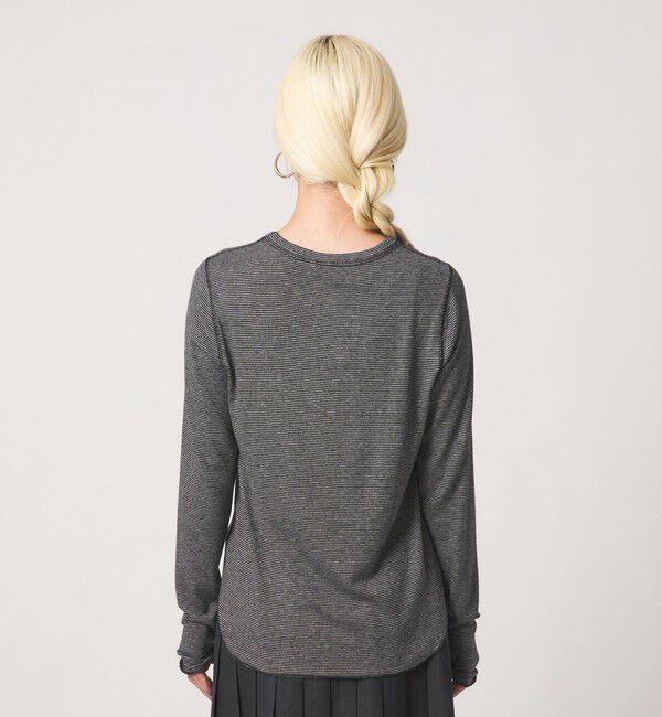BEAUTY&YOUTH UNITED ARROWS「毛セルロースブレンド クルーネック カットソー/ボーダー」|Tシャツ・カットソー|