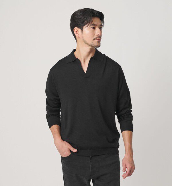 BEAUTY&YOUTH UNITED ARROWS「【WEB限定 WARDROBE SMART】マシーンウォッシャブル ウールミックス スキッパー ニット」|ニット・セーター|