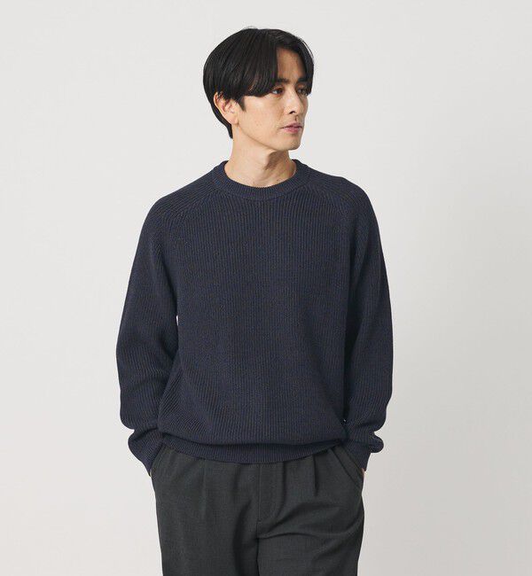 BEAUTY&YOUTH UNITED ARROWS「ユナイテッド コットン アゼ クルーネック ニット ウォッシャブル」|ニット・セーター|