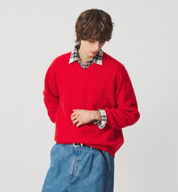 BEAUTY&YOUTH UNITED ARROWS「ミンク フィニッシュ ウール Vネック ニット」|ニット・セーター|