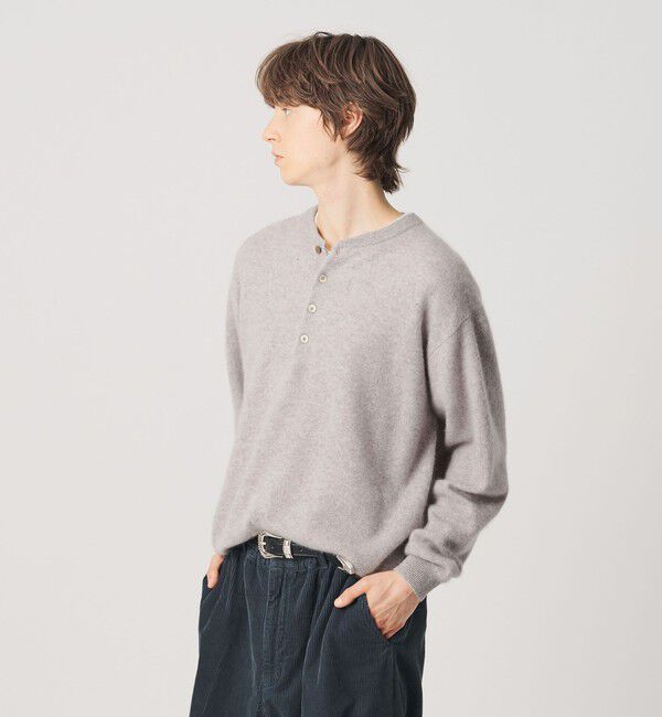 BEAUTY&YOUTH UNITED ARROWS「ミンク フィニッシュ ウール ヘンリーネック ニット」|ニット・セーター|