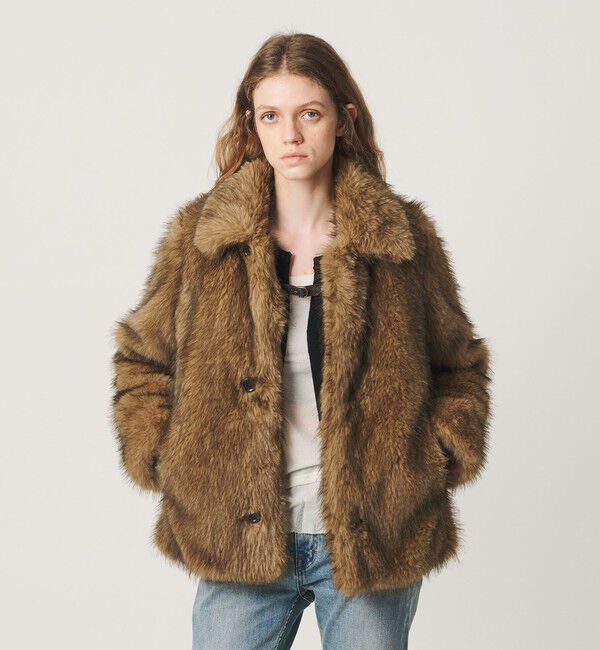ATTISESSION「＜ATTISESSION＞ファーライク コート」|その他|BEIGE