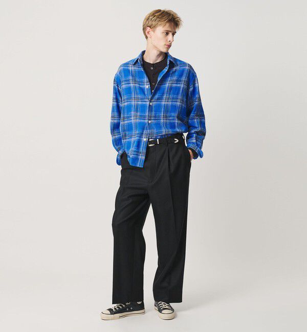 BEAUTY&YOUTH UNITED ARROWS「HI-LINE ウール フランネル 1プリーツ トラウザーズ」|チノ|
