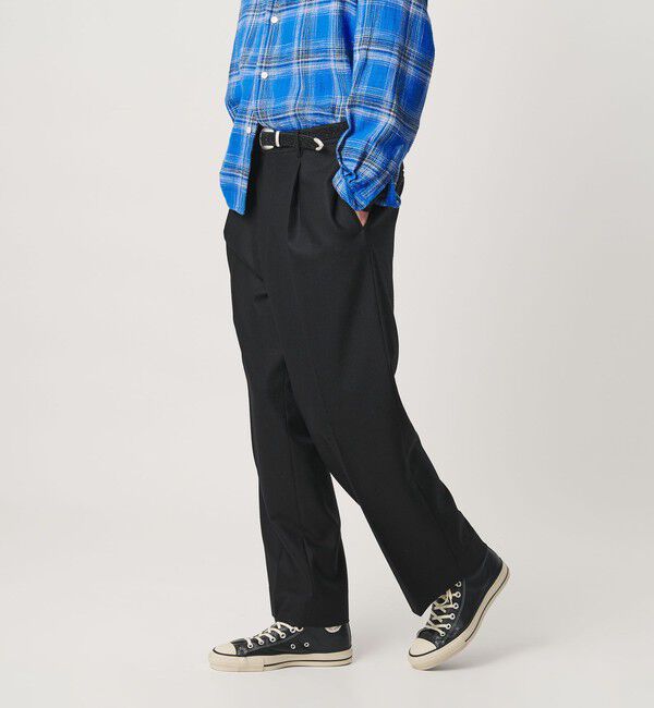 BEAUTY&YOUTH UNITED ARROWS「HI-LINE ウール フランネル 1プリーツ トラウザーズ」|チノ|