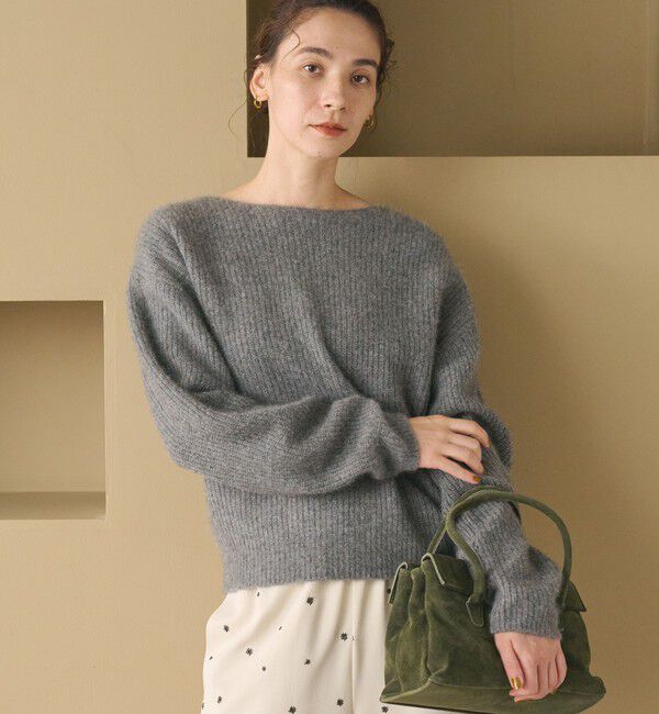 BEAUTY&YOUTH UNITED ARROWS「フォックスブレンド ボリュームスリーブ ボートネックニットプルオーバー」|ニット・セーター|