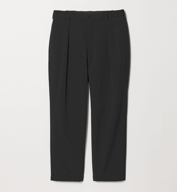 BEAUTY&YOUTH UNITED ARROWS「KOMATSU PACK URK 1プリーツ テーパード パンツ NO.9 ストレッチ セットアップ対応 裏起毛」|チノ|BLACK