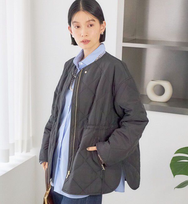 SHIPS for women「〈撥水加工/手洗い可能〉HEAT 中綿 キルティング ジップ ブルゾン」|ブルゾン・スタジャン|