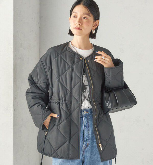 SHIPS for women「〈撥水加工/手洗い可能〉HEAT 中綿 キルティング ジップ ブルゾン」|ブルゾン・スタジャン|