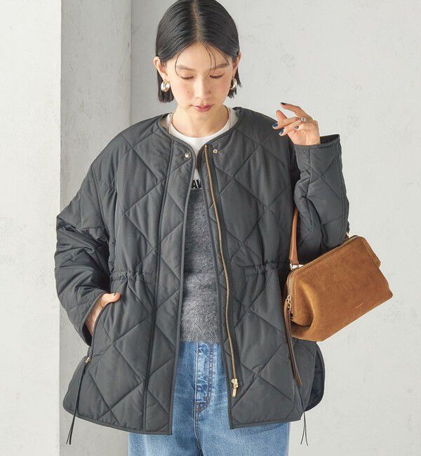 SHIPS for women「〈撥水加工/手洗い可能〉HEAT 中綿 キルティング ジップ ブルゾン」|ブルゾン・スタジャン|