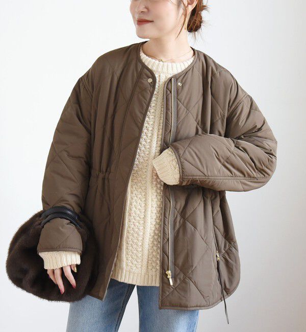 SHIPS for women「〈撥水加工/手洗い可能〉HEAT 中綿 キルティング ジップ ブルゾン」|ブルゾン・スタジャン|