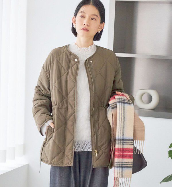 SHIPS for women「〈撥水加工/手洗い可能〉HEAT 中綿 キルティング ジップ ブルゾン」|ブルゾン・スタジャン|