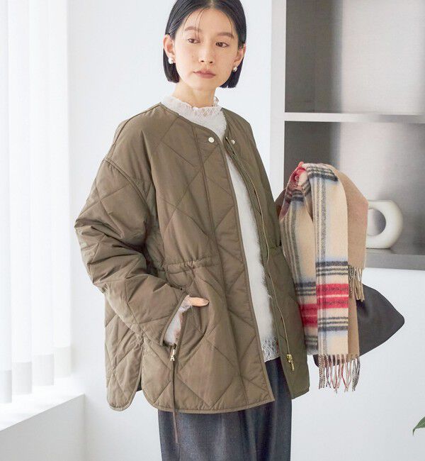 SHIPS for women「〈撥水加工/手洗い可能〉HEAT 中綿 キルティング ジップ ブルゾン」|ブルゾン・スタジャン|
