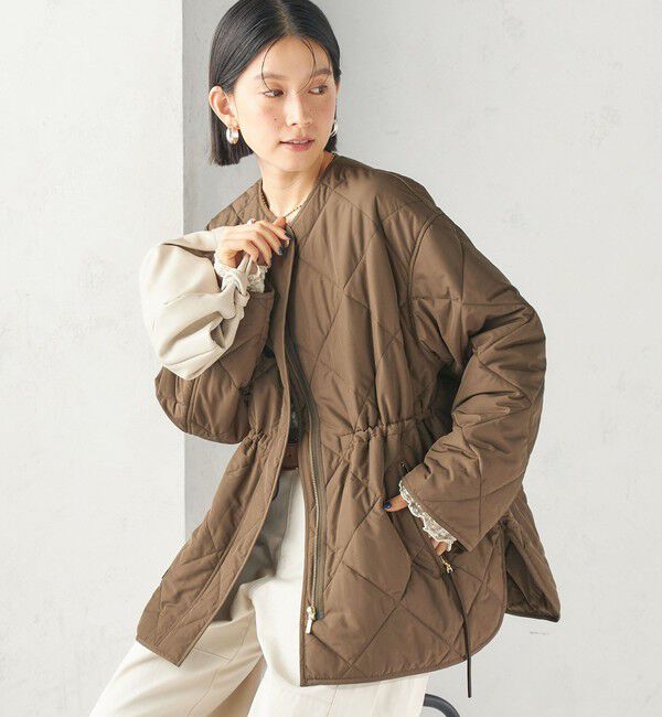 SHIPS for women「〈撥水加工/手洗い可能〉HEAT 中綿 キルティング ジップ ブルゾン」|ブルゾン・スタジャン|