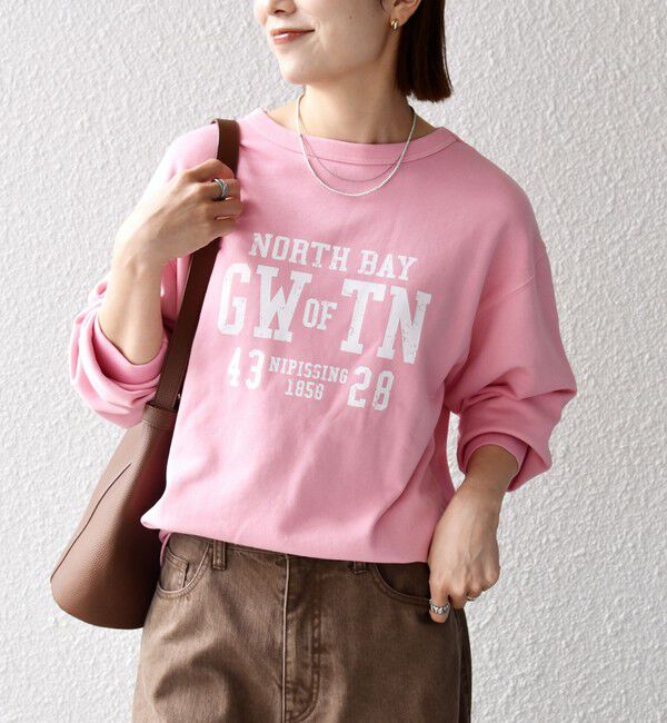 SHIPS any「【SHIPS any別注】THE KNiTS:〈洗濯機可能〉ロゴ プリント スウェット 26AW 2」|スウェット・ジャージ|ピンク