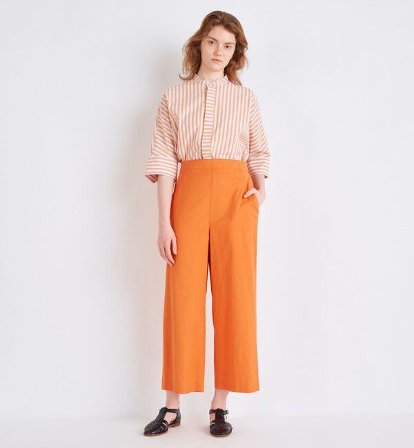 MACPHEE「コットンレーヨンストレッチ セミワイドクロップドパンツ」|その他|