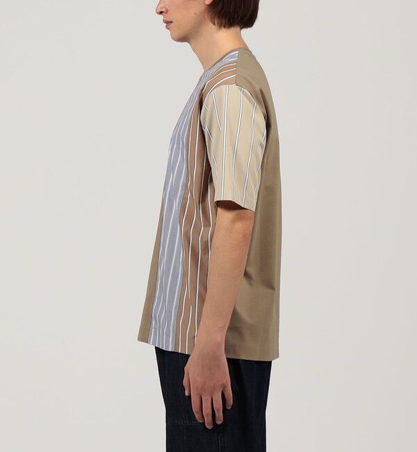 TOMORROWLAND MENS「コットン ストライプ デザインTシャツ」|Tシャツ・カットソー|