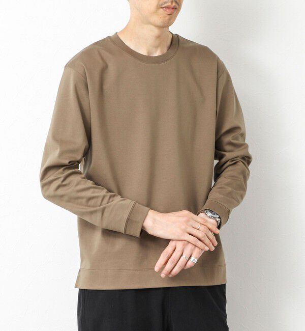 NOLLEY'S goodman「《ビジカジ対応》超長綿ハイゲージシルケット ポンチドレスCN ロンT 25AW」|Tシャツ・カットソー|ブラウン系その他
