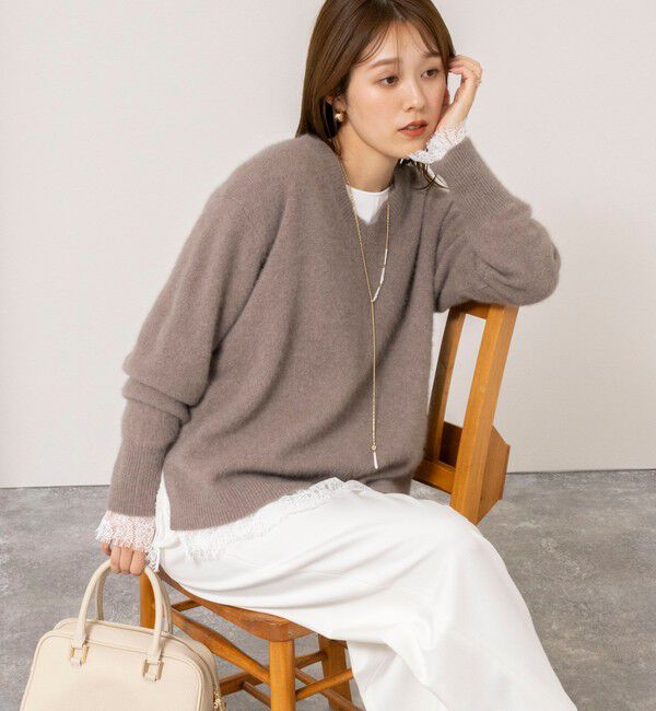 NOLLEY'S「【新色追加】《手洗い可能》ヘアリーVネックプルオーバー」|ニット・セーター|